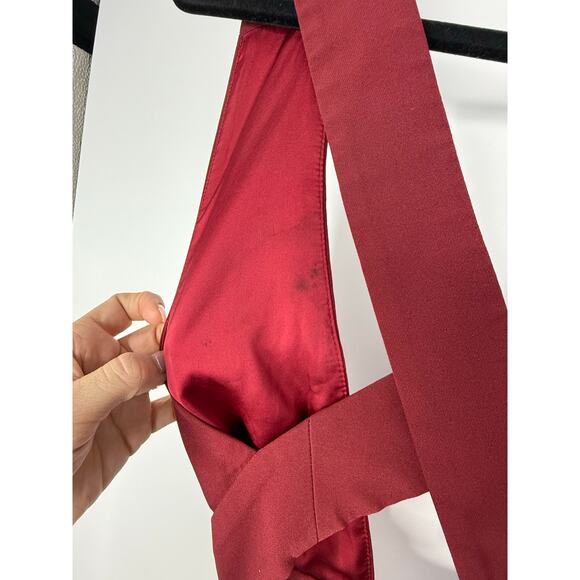 Fame & Partners Formal Dress Women 4 Burgundy Plunge Cutout Slit Maxi Gown - Picture 10 of 12